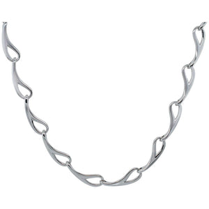Silver Needle Eye Link Necklace