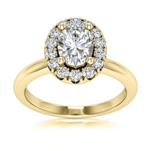 Load image into Gallery viewer, Halo Engagement Ring Semi-mount for Oval Cut Diamond
