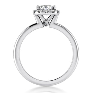 Halo Engagement Ring Semi-mount for Pear Diamond