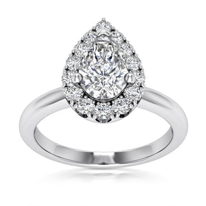 Halo Engagement Ring Semi-mount for Pear Diamond