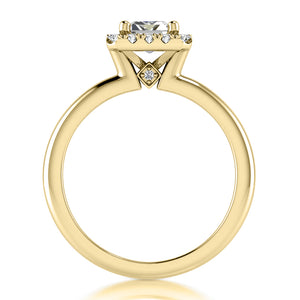 Halo Engagement Ring Semi-mount for Emearld Cut Diamond