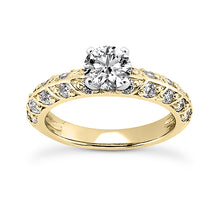 Load image into Gallery viewer, Leaf Style Shared Prong Engagement Ring Semi-mount Set
