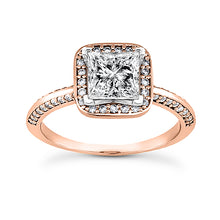 Load image into Gallery viewer, Square Halo Engagement Ring Semi-mount Set