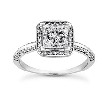 Load image into Gallery viewer, Square Halo Engagement Ring Semi-mount Set