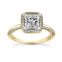 Load image into Gallery viewer, Square Halo Engagement Ring Semi-mount Set