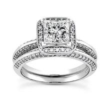 Load image into Gallery viewer, Square Halo Engagement Ring Semi-mount Set