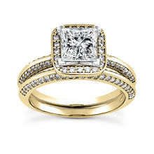 Load image into Gallery viewer, Square Halo Engagement Ring Semi-mount Set