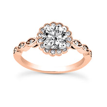 Load image into Gallery viewer, Twist Halo Engagement Ring Semi-mount Set