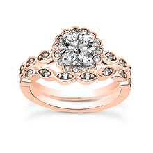 Load image into Gallery viewer, Twist Halo Engagement Ring Semi-mount Set
