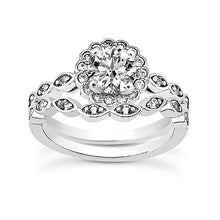 Load image into Gallery viewer, Twist Halo Engagement Ring Semi-mount Set