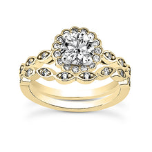 Load image into Gallery viewer, Twist Halo Engagement Ring Semi-mount Set