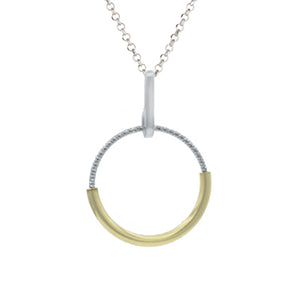 Silver and Yellow Gold Plate Synthesis Necklace