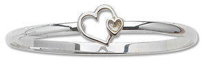 Double Heart Bangle Bracelet