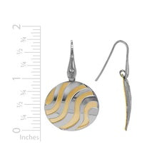 Load image into Gallery viewer, Silver and 14k Gold Wave Earrings

