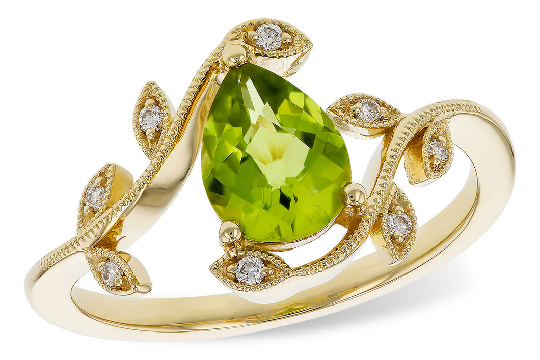 Vine and Leaves Peridot Ring