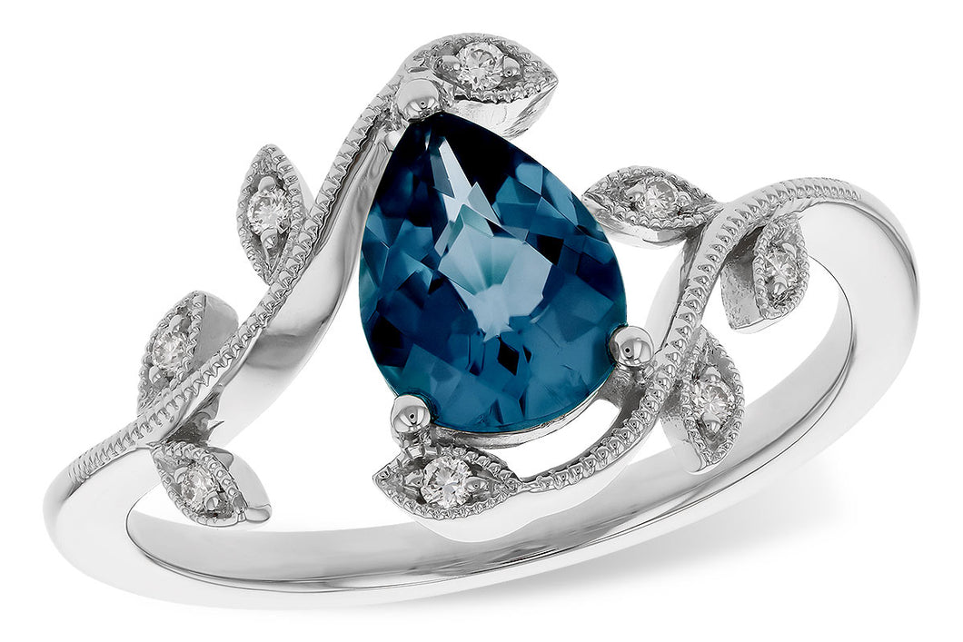 Vine and Leaves London Blue Topaz Ring