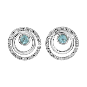 Silver and Blue Topaz Operato Earrings