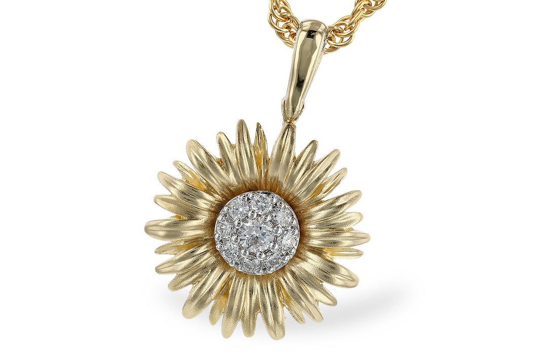 Sunflower Diamond Pendant