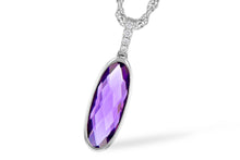Load image into Gallery viewer, Oval Bezel Amethyst and Diamond Necklace
