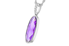 Load image into Gallery viewer, Oval Bezel Amethyst and Diamond Necklace

