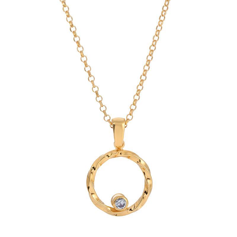 Silver and Yellow Gold Plate Dynamics Necklace
