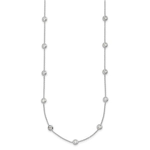 Lab Grown Diamond Station Necklace Platinum 1.44 Carat 18 inches