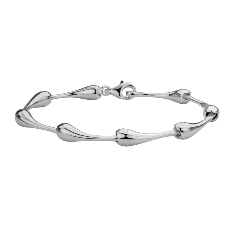 Silver Teardrop Link Bracelet