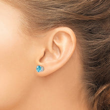 Load image into Gallery viewer, Blue Topaz 7 mm Round Stud Earrings
