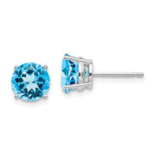 Load image into Gallery viewer, Blue Topaz 7 mm Round Stud Earrings
