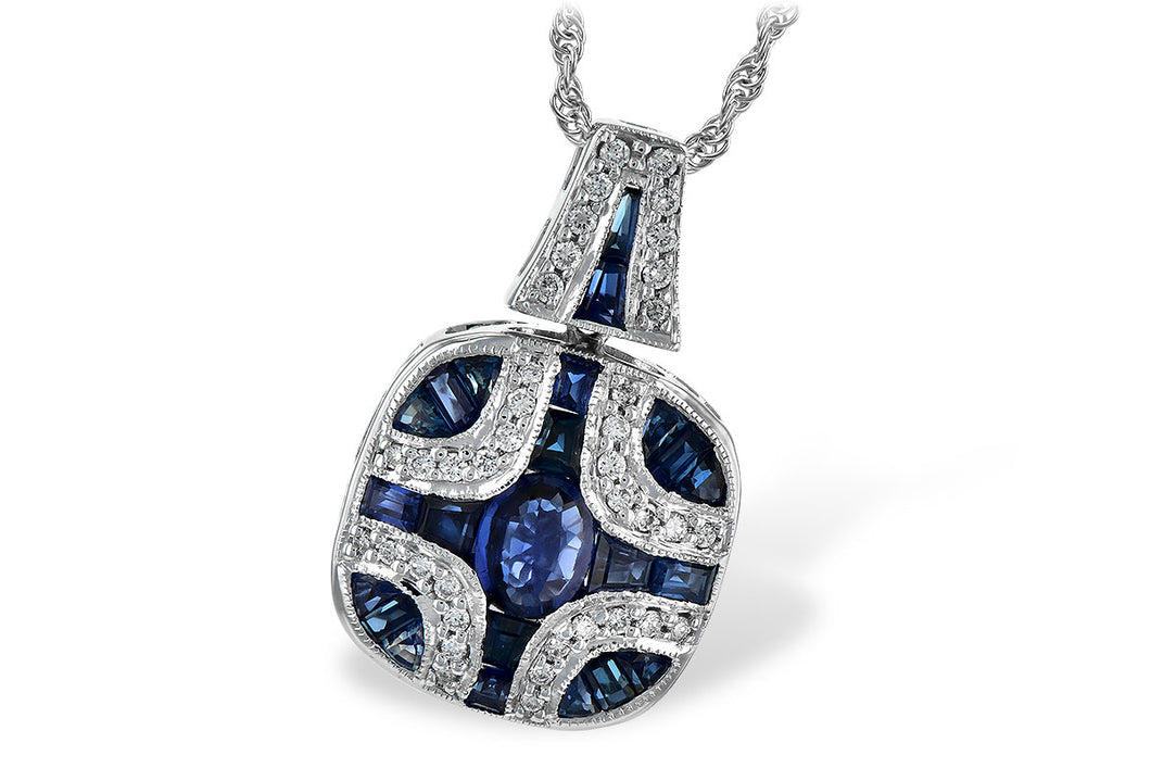 Sapphire and Diamond Art Deco Necklace