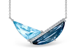 "The Sail" Blue Topaz and Diamond Necklace