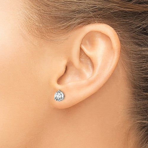 9ct White Gold Round Brilliant Cut with 1 CARAT tw of Diamonds Earring –  Mazzucchelli's