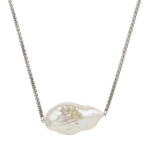Freshwater Baroque Pearl Solitaire Necklace