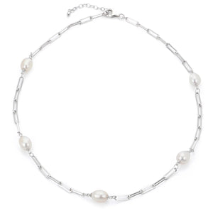 Freshwater Paperclip Chain Necklace