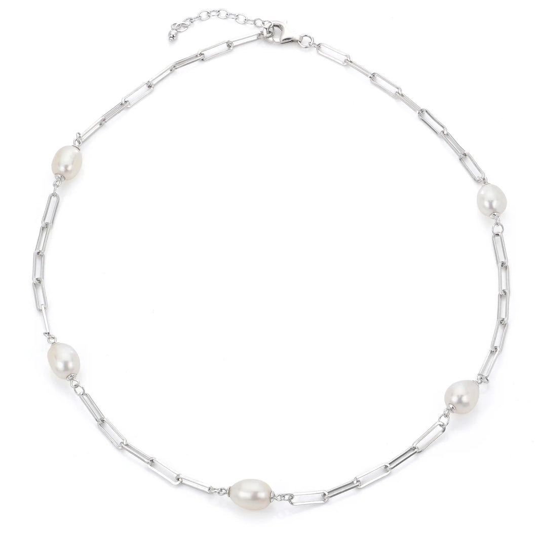 Freshwater Paperclip Chain Necklace