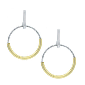 Silver and Yellow Gold Plate Synthesis Earrings