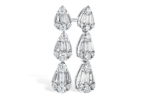 Drop Diamond Cluster Earrings