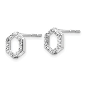 Lab Grown Diamond Hexagon Stud Earrings 1/5 Carat