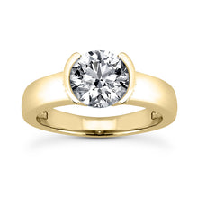 Load image into Gallery viewer, Partial Bezel Engagement Ring Semi-mount for Round Diamond
