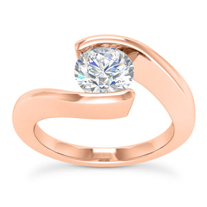 Tension Set Engagement Ring Semi-mount for Round Diamond
