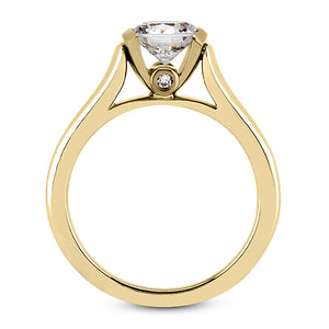 Partial Bezel Engagement Ring Semi-mount for Round Diamond