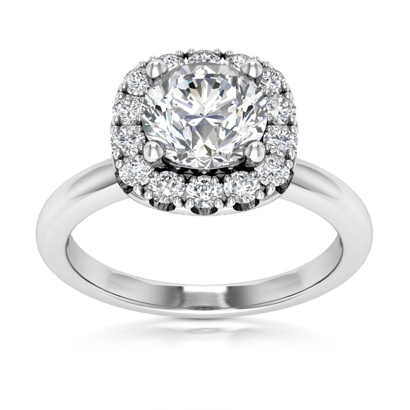 Halo Engagement Ring Semi-mount for Round Diamond