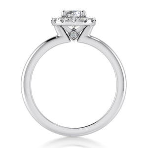 Halo Engagement Ring Semi-mount for Oval Cut Diamond