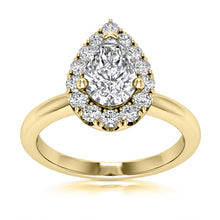 Load image into Gallery viewer, Halo Engagement Ring Semi-mount for Pear Diamond
