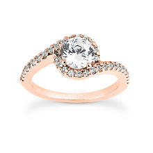 Load image into Gallery viewer, Swirl Shared Prong Engagement Semi-mount Set
