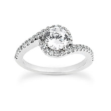 Load image into Gallery viewer, Swirl Shared Prong Engagement Semi-mount Set
