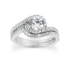 Load image into Gallery viewer, Swirl Shared Prong Engagement Semi-mount Set

