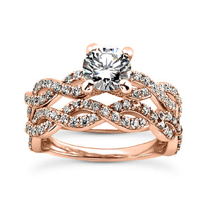 Weave Engagement Ring Semi-mount Set