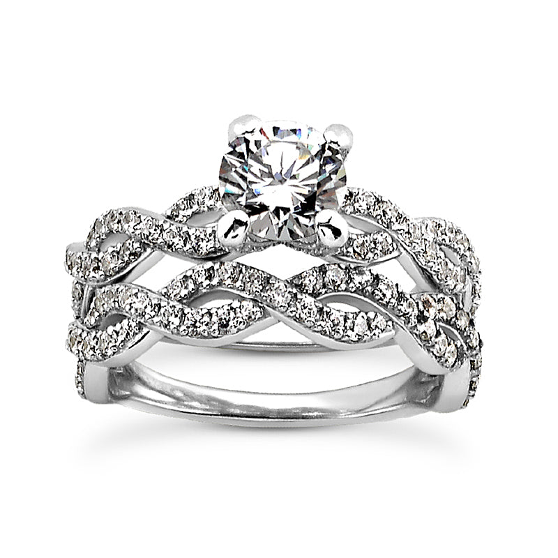 Weave Engagement Ring Semi-mount Set