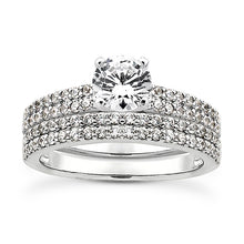 Load image into Gallery viewer, Double Shared Prong Engagement Ring Semi-mount Set
